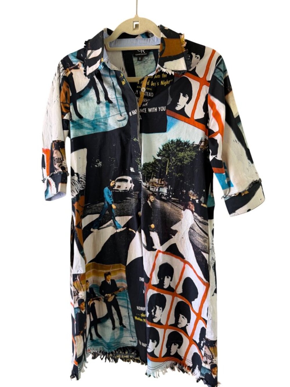 Connie Robinson Womens Fab Four Beatles Shirt Dress Size Small Multicolor Casual